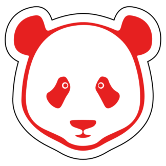 Simple Panda Face Sticker (Red)